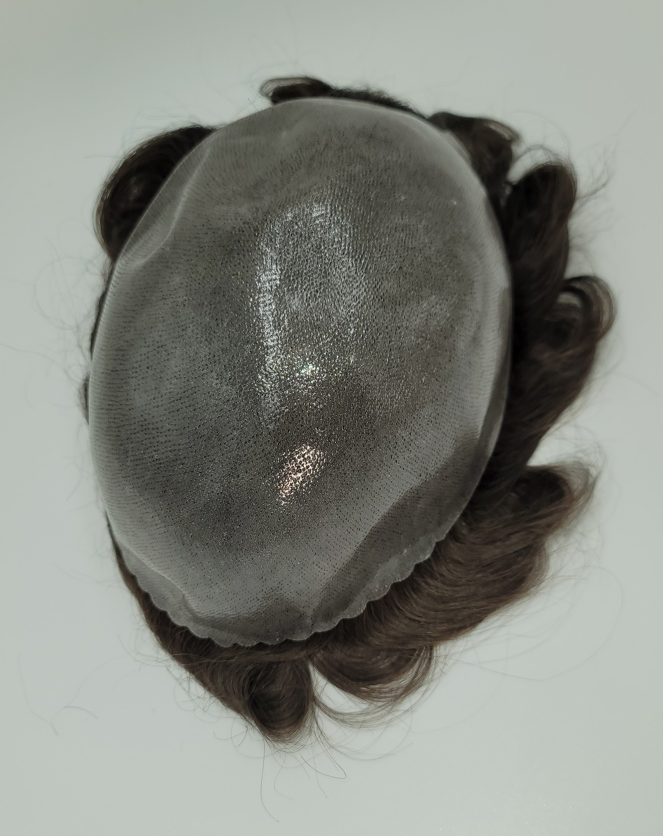 DKEIGHT NATURAL BODY WAVE 30MM CURL MENS TOUPEE COLOR #5 WITH SKIN BASE CAP LISTING