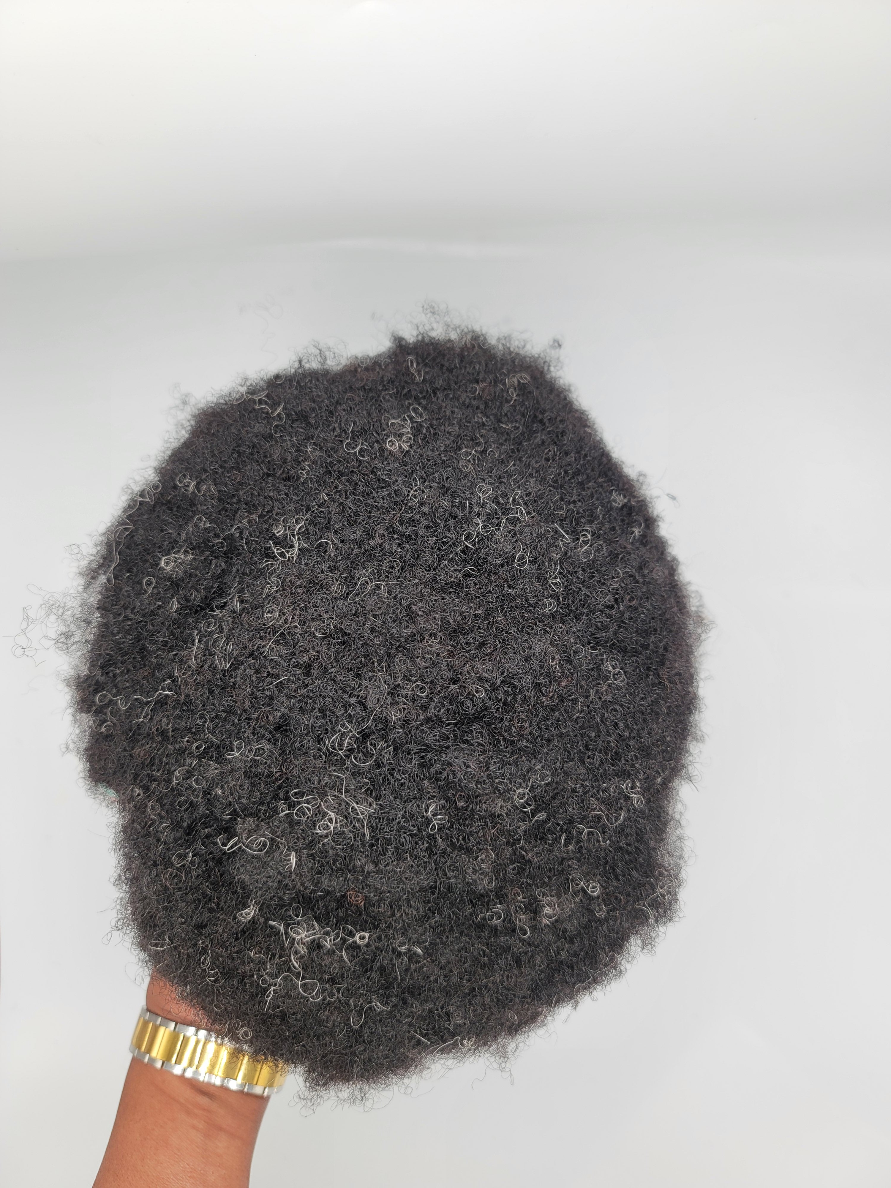 afro/curl / #1/black/10grey / lace