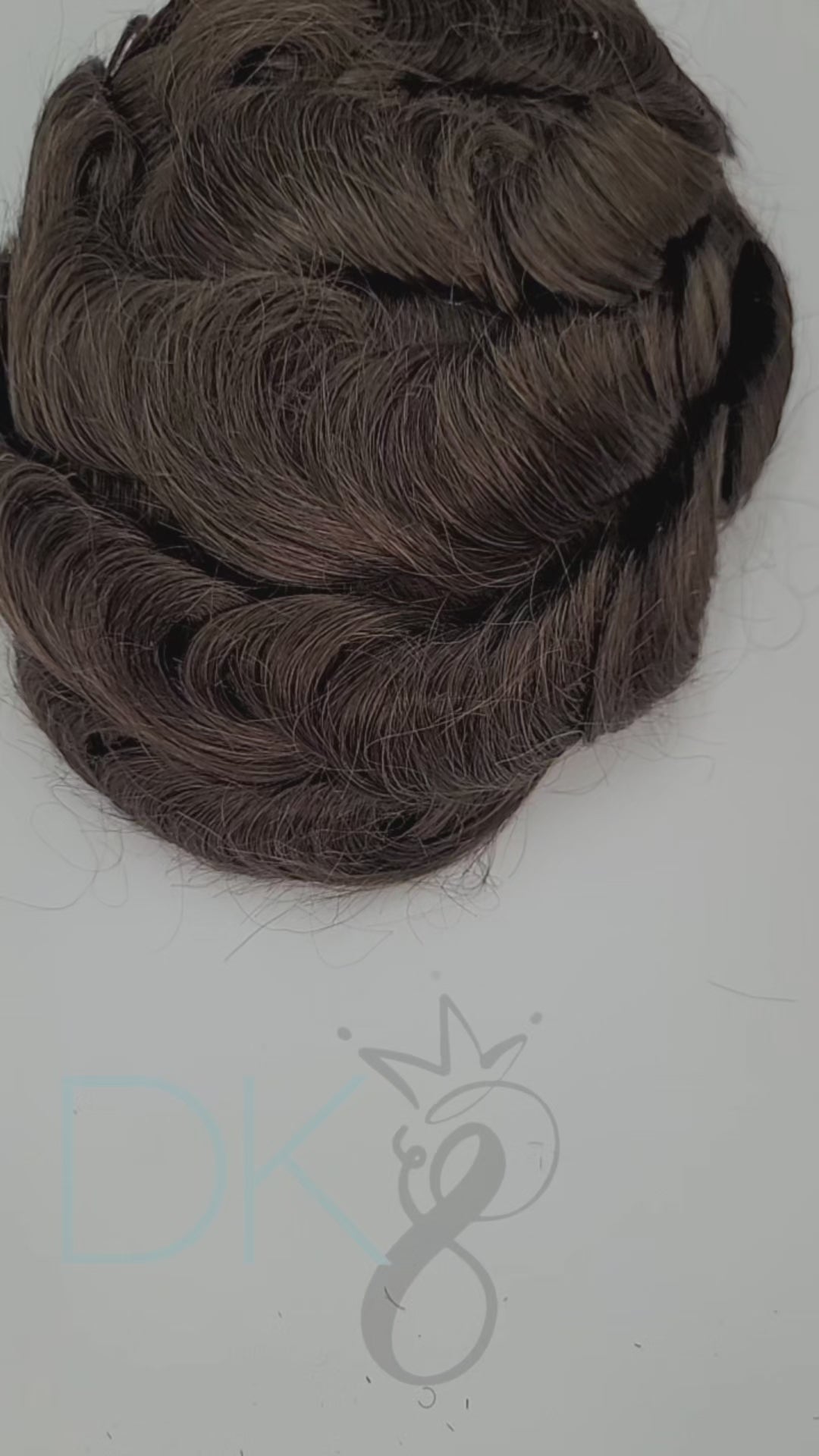 DKEIGHT BODY WAVE 30MM CURL MENS TOUPEE COLOR #5 VIDEO WITH SKIN BASE CAP LISTING