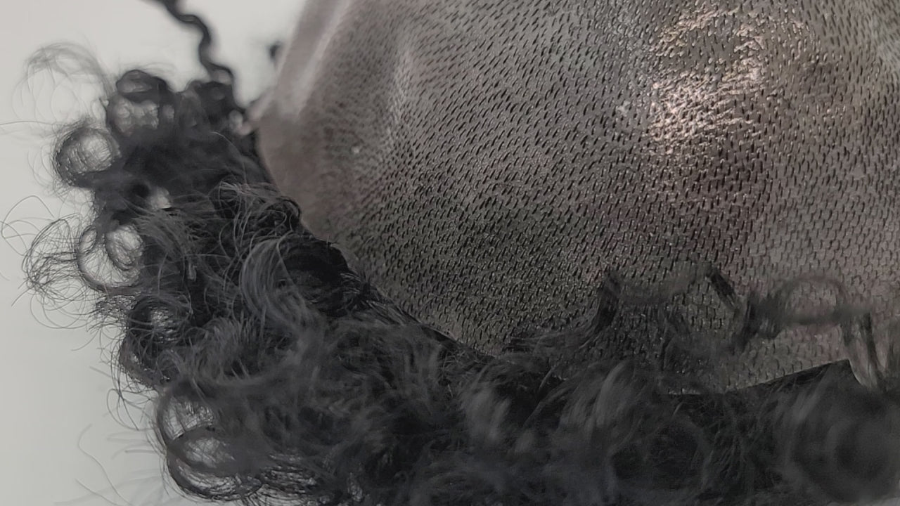 DKEIGHT LOOSE WAVE CURLS 12MM MENS TOUPEE SKIN CAP VIDEO LISTING
